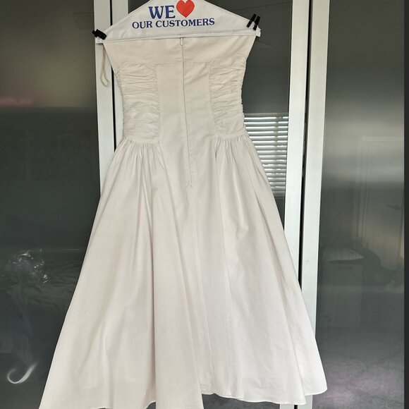 House of CB White Cotton Strapless Midi Sundress - Picture 6 of 7